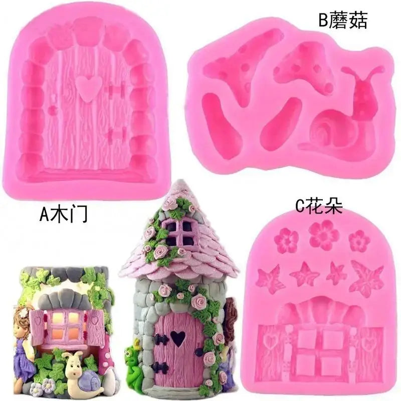 Fairy Door Snail Mushroom Silicone Cake Mold Set – 3 Piece Silicone Cake Mold Axl