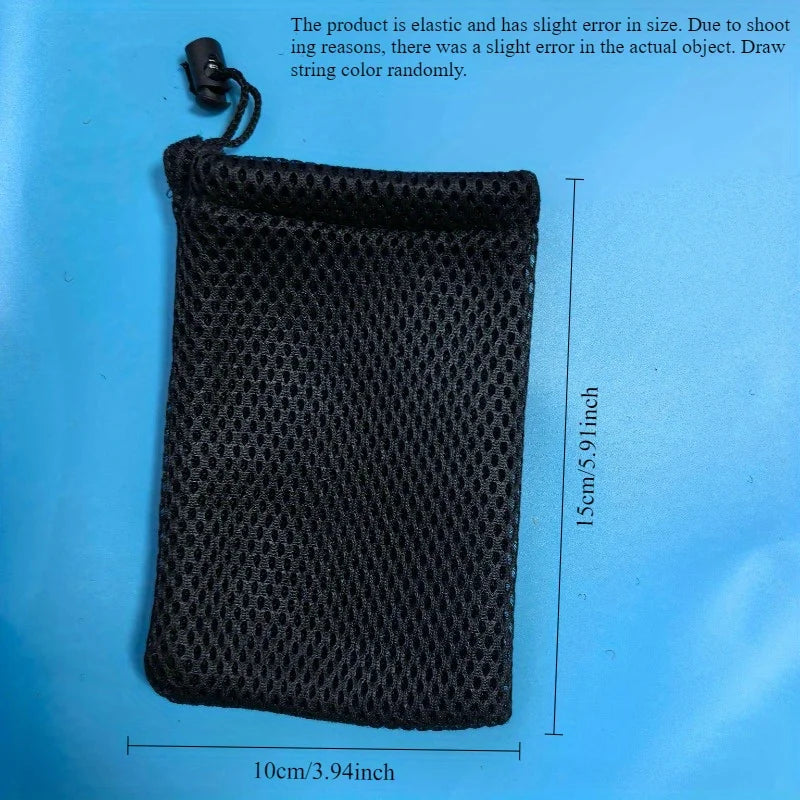 10 Pcs Nylon Mesh Drawstring Pouches – Jewelry & Accessory Bags Mesh Drawstring Pouches Axl Black 10x15cm 10pcs