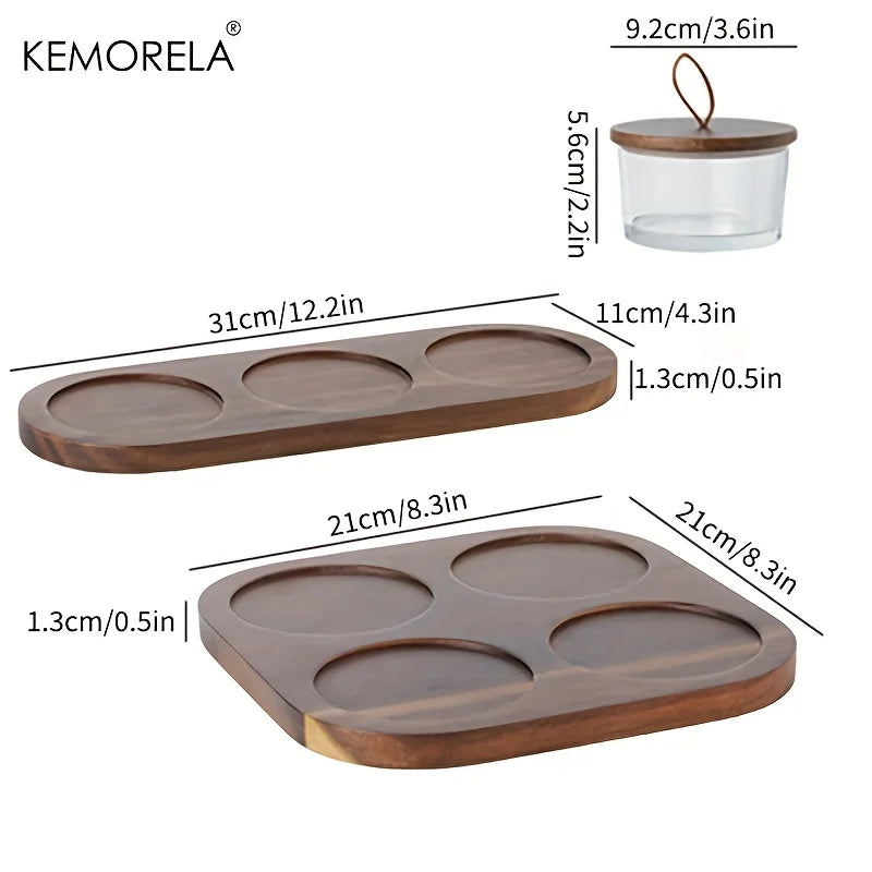 Retro Glass Serving Tray with Lid – 3/4 Grid Compartments | KEMORELA Glass Serving Tray Axl
