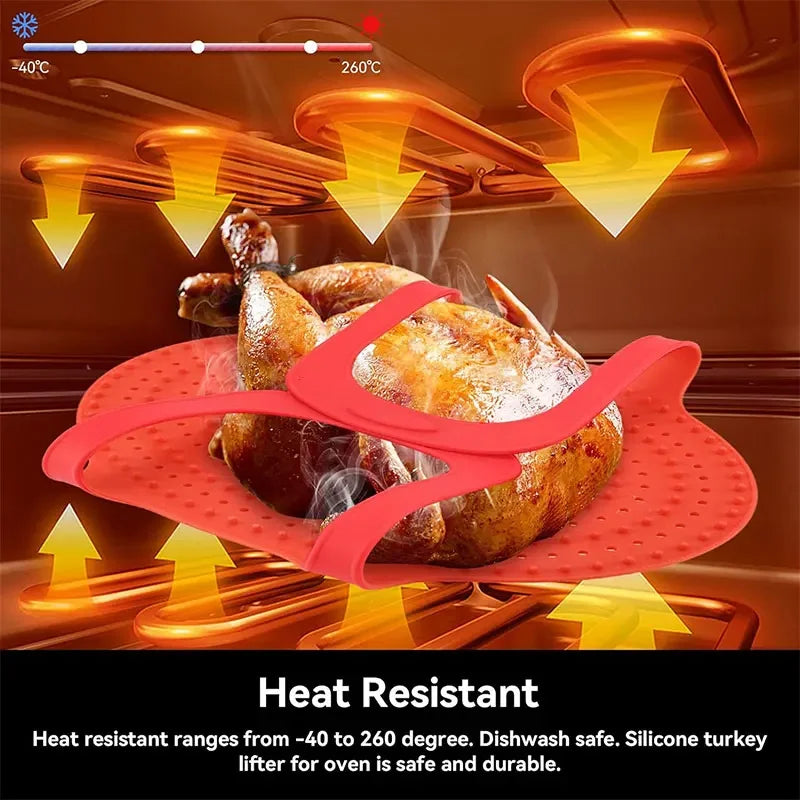 Silicone Turkey Lifter & Roasting Sling | Non-Stick Baking Mat Turkey Lifting Sling Axl