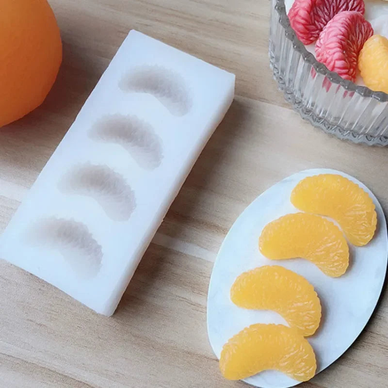 4-Cavity Orange Silicone Mold – Soap, Candle & Baking Silicone Craft Mold Axl