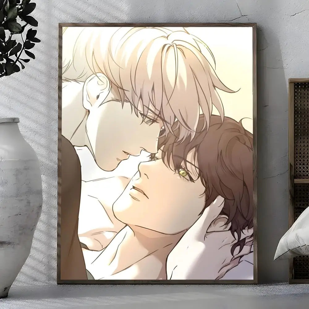 Webtoon BL Art Poster – Self-Adhesive Waterproof Wall Sticker Wall Art Poster Axl White03 15X20cmNoframe