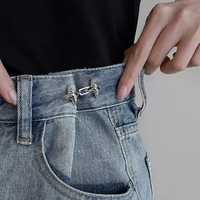 Star Adjustable Waist Belt Buckle Fastener for Jeans | Alloy Belt Buckle Fastener Axl