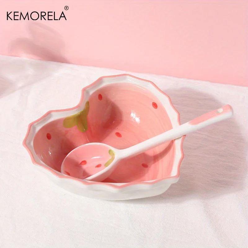 Ceramic Strawberry Spoons Set 2/4/6Pcs | KEMORELA Tableware Ceramic Spoon Set Axl