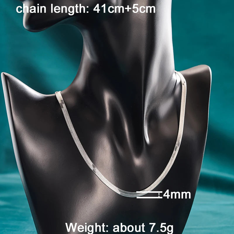 Huitan Snake Chain Necklace – 304 Stainless Steel Women's Chain Necklace Axl