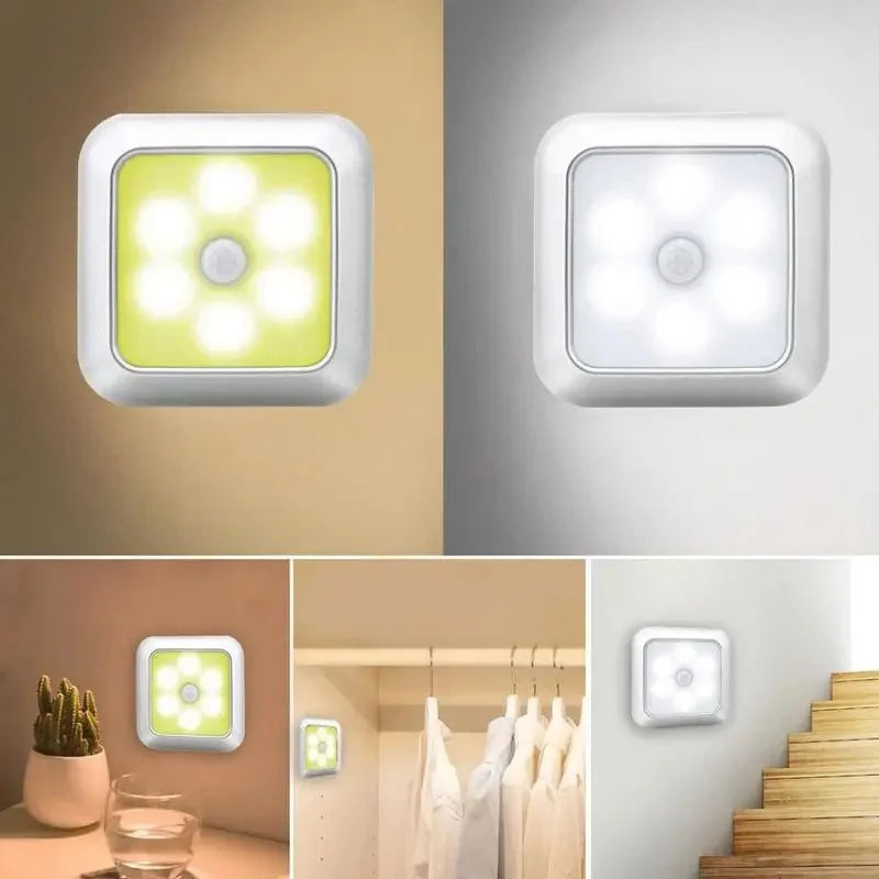 Battery Powered LED Motion Sensor Night Light | Wireless Wall Lamp Motion Sensor Night Light Axl