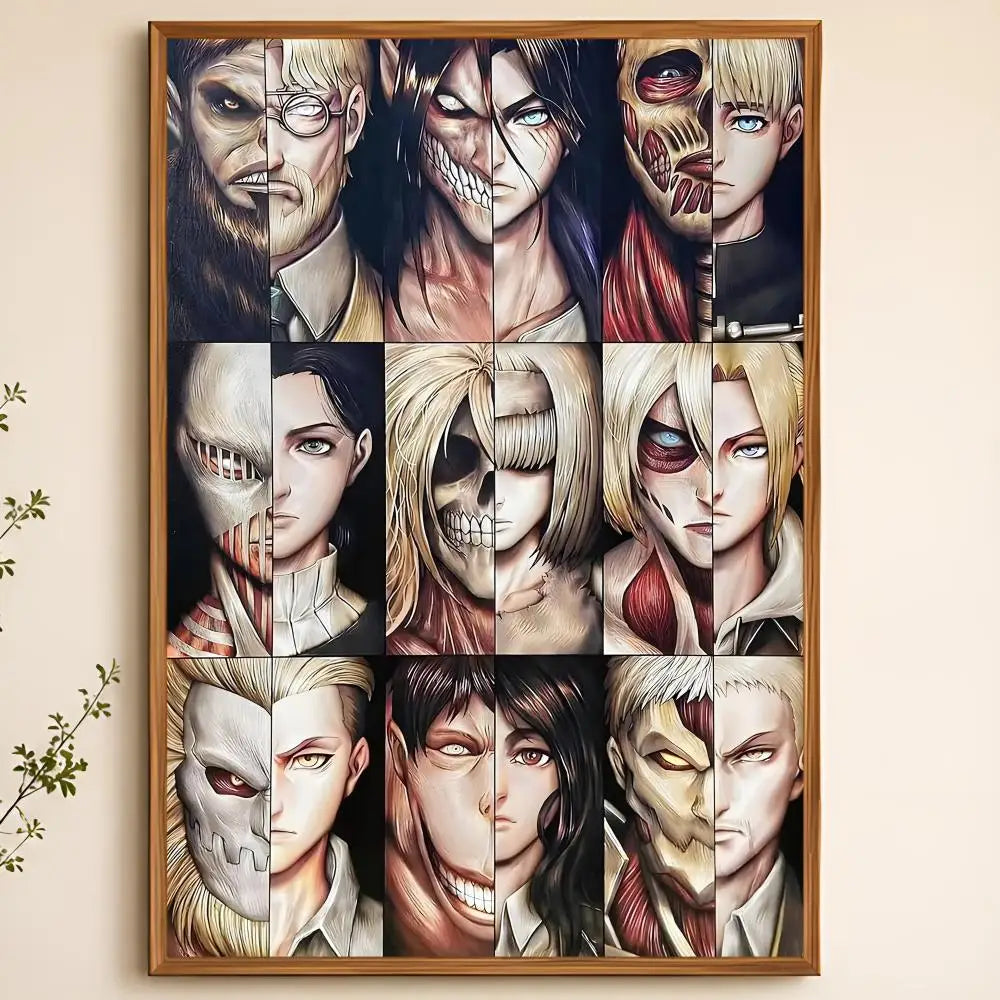 Attack on Titan Wall Poster – Waterproof PVC Peel & Stick HD Art Anime Wall Poster Axl White15 50X70cmNoframe