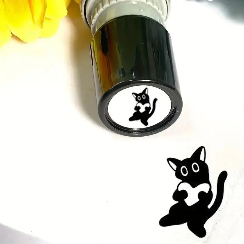 Cute Black Kitten Rubber Stamp – Journal & Scrapbooking DIY Decorative Rubber Stamp Axl A7