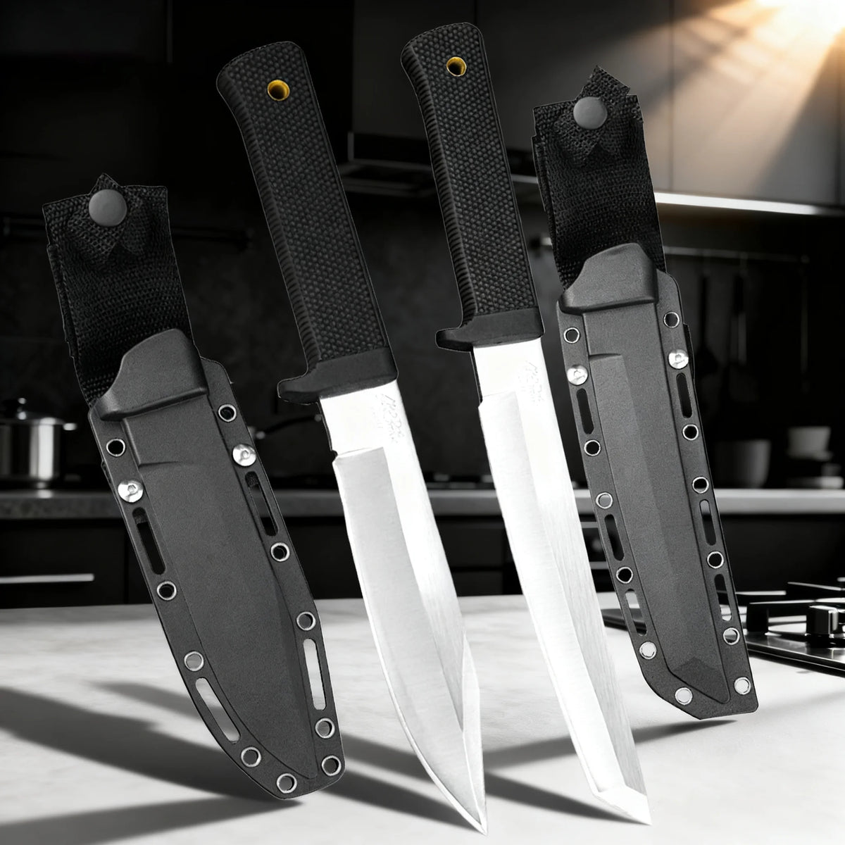 YRIDEFE Japanese Samurai Kitchen & Boning Knife 2-Piece Set Kitchen Knife Set Axl