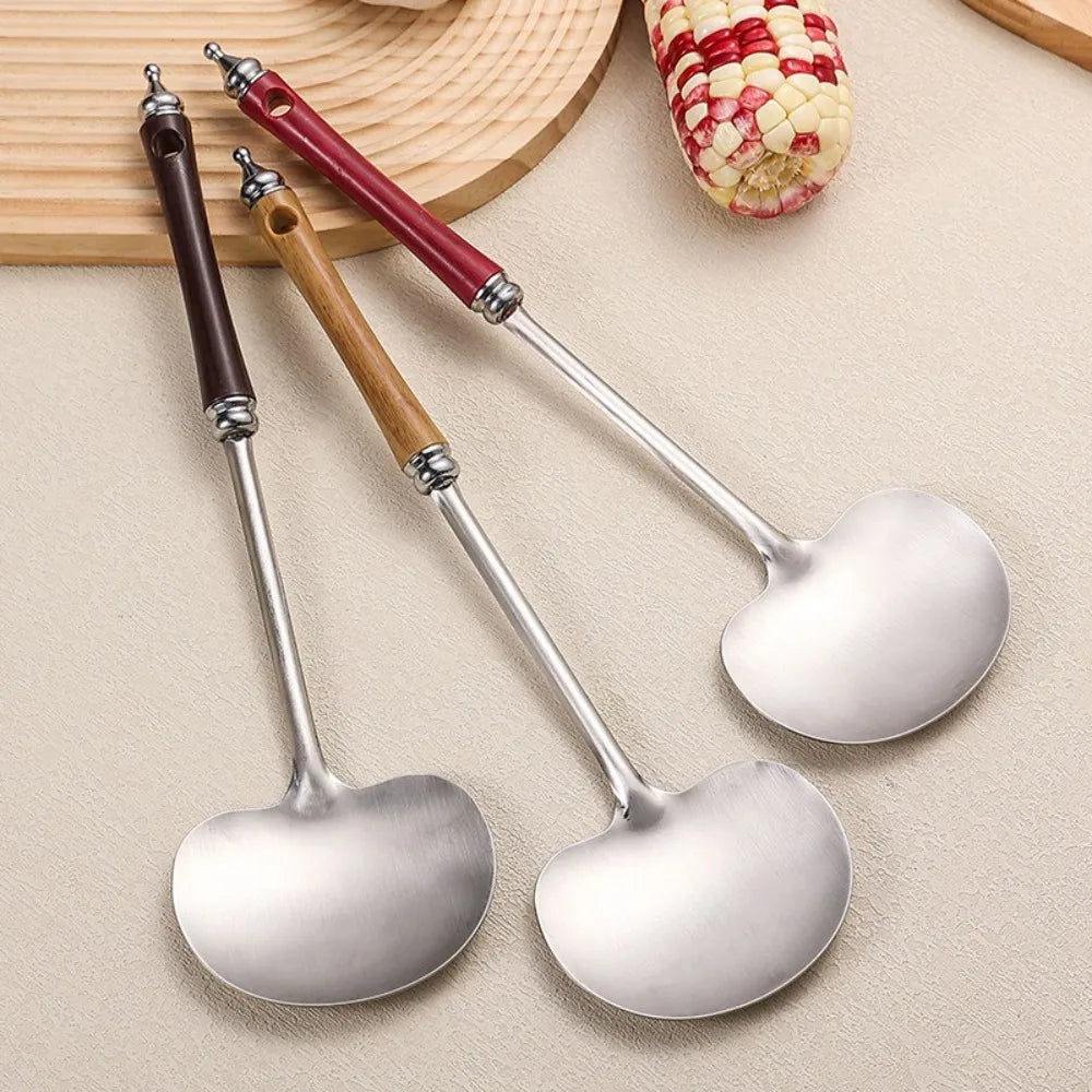 Stainless Steel Wok Spatula with Long Wooden Handle Wok Spatula Axl
