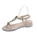 Bohemian Crystal Wedge Sandals – Women's Open Toe Gladiator Wedge Sandals Axl green crystal 39