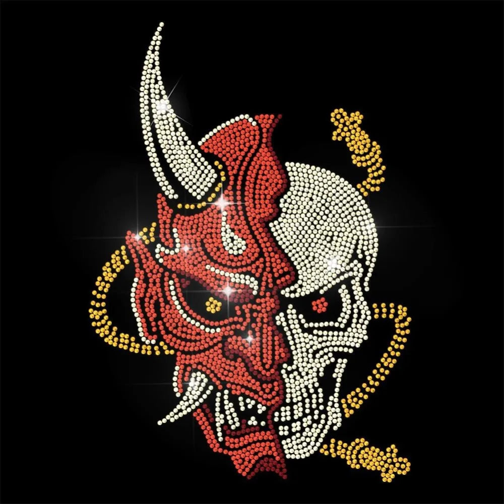Glass Skull Rhinestone Iron-On Applique Sheet | Hotfix Transfer Iron-On Applique Axl AECH04-17688