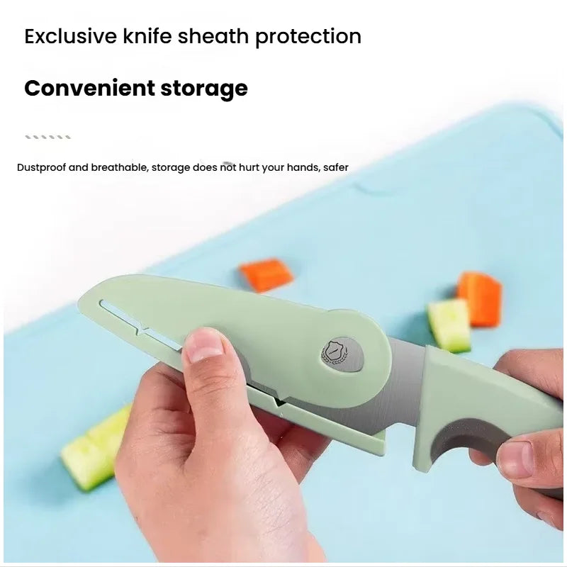 COOKCRAZE Kids Safety Kitchen Knife – Fruit & Veg Cutter for Children Children's Kitchen Knife Axl