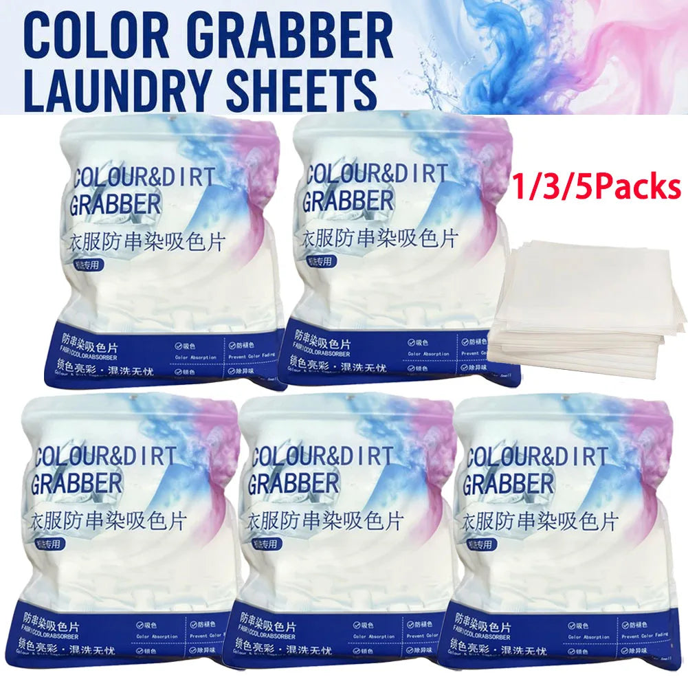 Color Catcher Laundry Sheets – Anti-Dye Tablets 1/3/5 Bags Laundry Color Catcher Axl