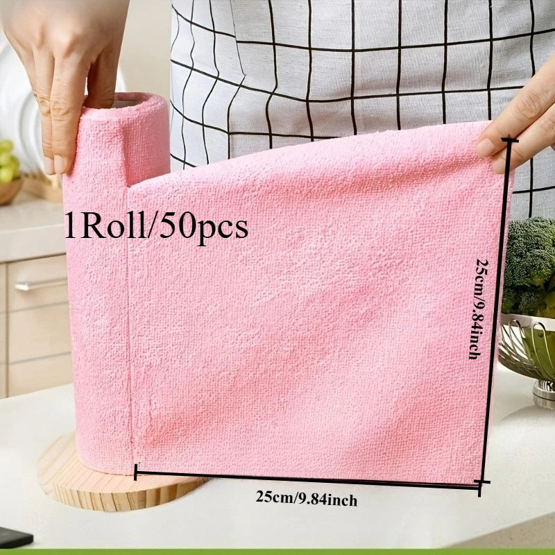 Extra Large Thickened Microfiber Cleaning Cloths – Super Absorbent Microfiber Cleaning Cloth Axl Thickened Pink-1roll