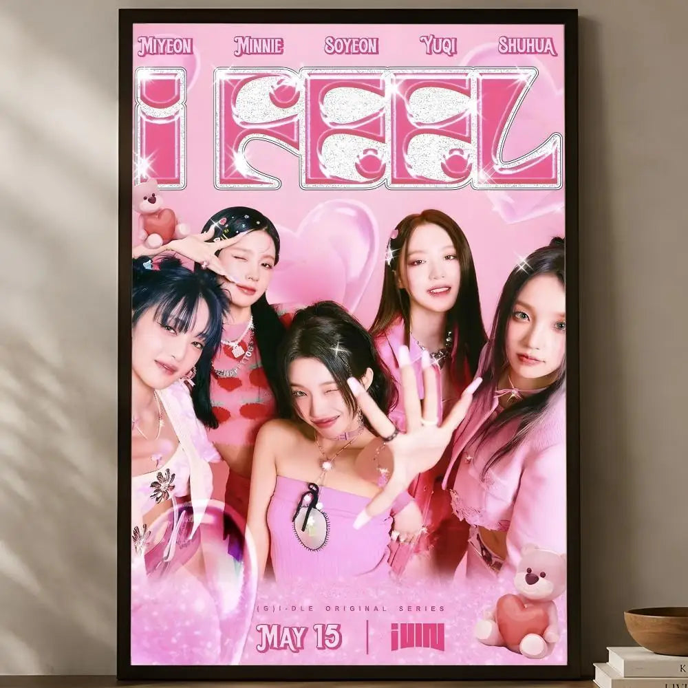 ((G)I-DLE Self-Stick HD Waterproof Wall Poster – K-Pop Decor Wall Art Poster Axl White02 15X20cmNoframe