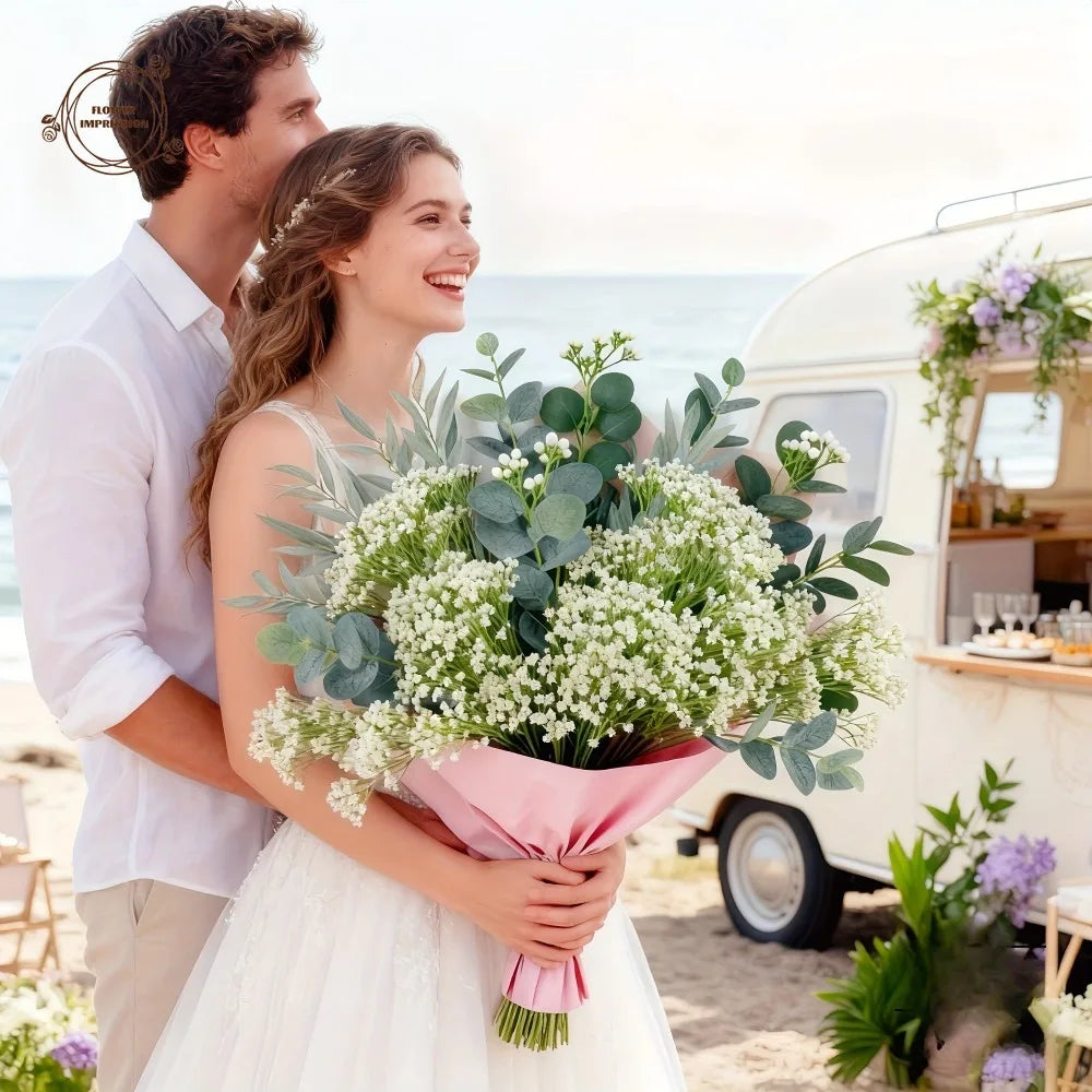 Artificial Baby's Breath Gypsophila Bouquet – Boho Wedding Decor Artificial Flower Bouquet Axl