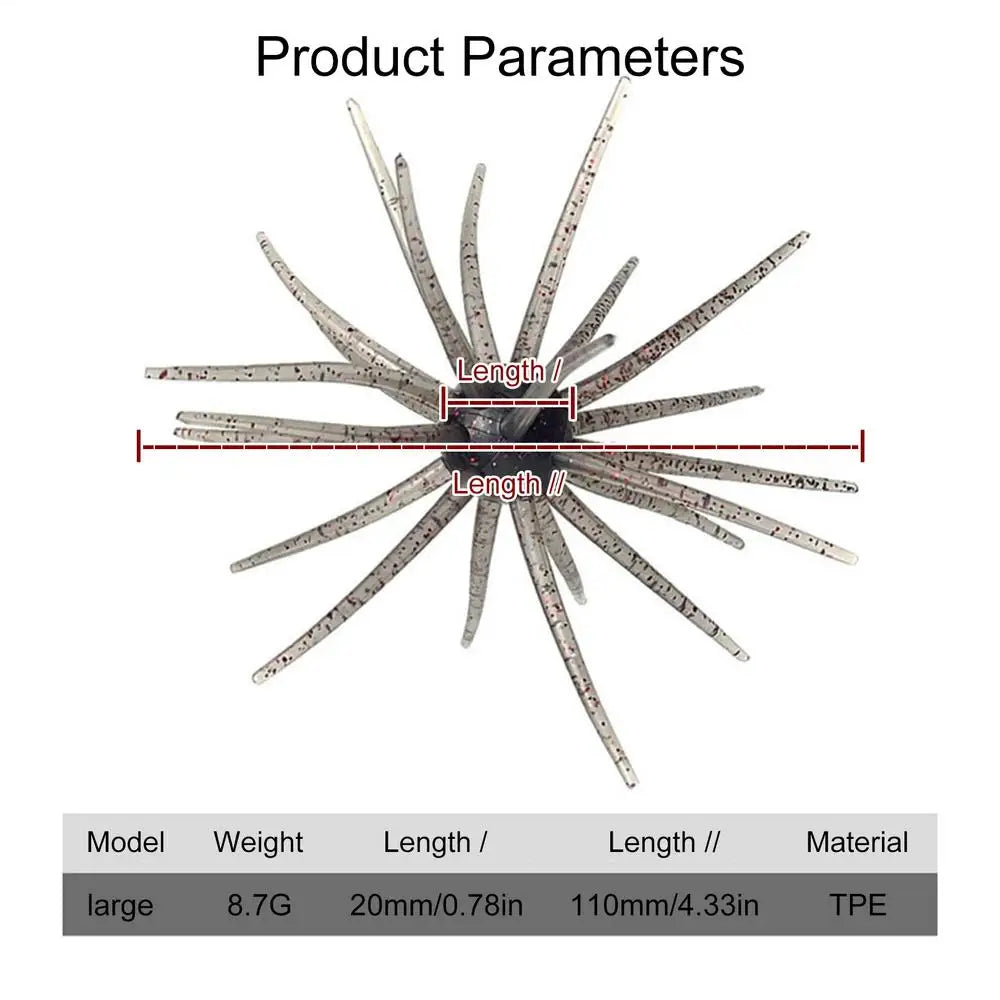 Sea Urchin Fishing Lure – Silicone Soft Bait for Bass & Trout Soft Fishing Lure Axl Flash red