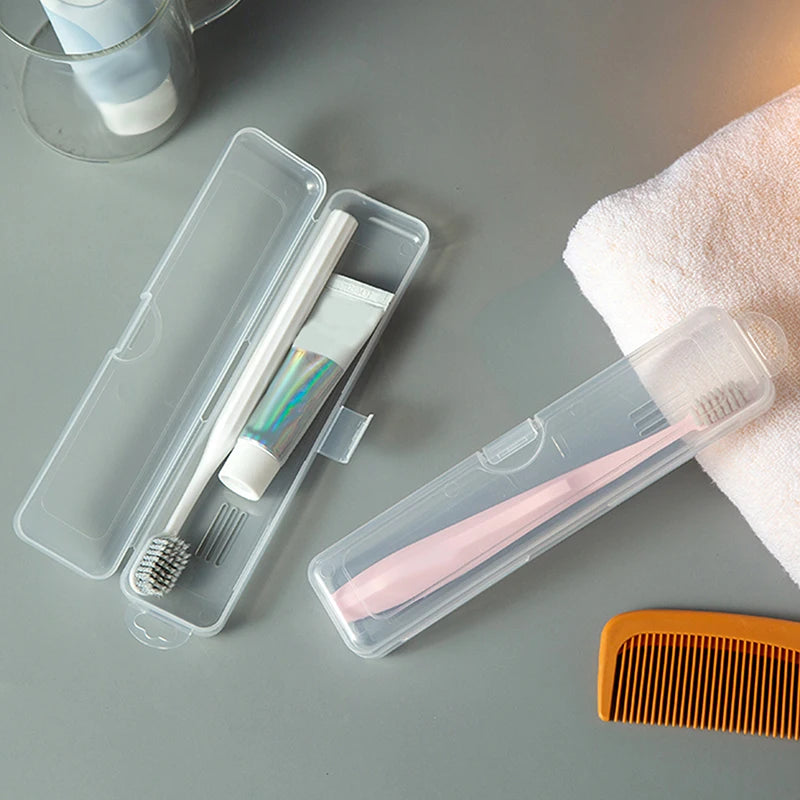 Transparent Travel Toothbrush Case & Toothpaste Holder Box Toothbrush Travel Case Axl
