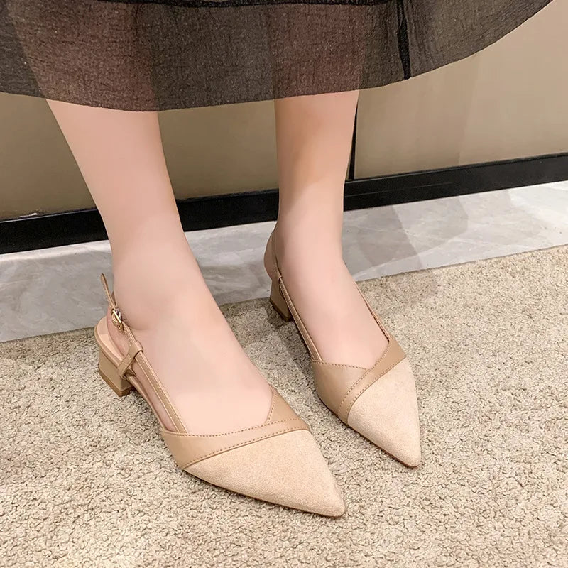 Women's Pointed Toe Block Heel Sandals – Buckle Ankle Strap Women's Heeled Sandals Axl