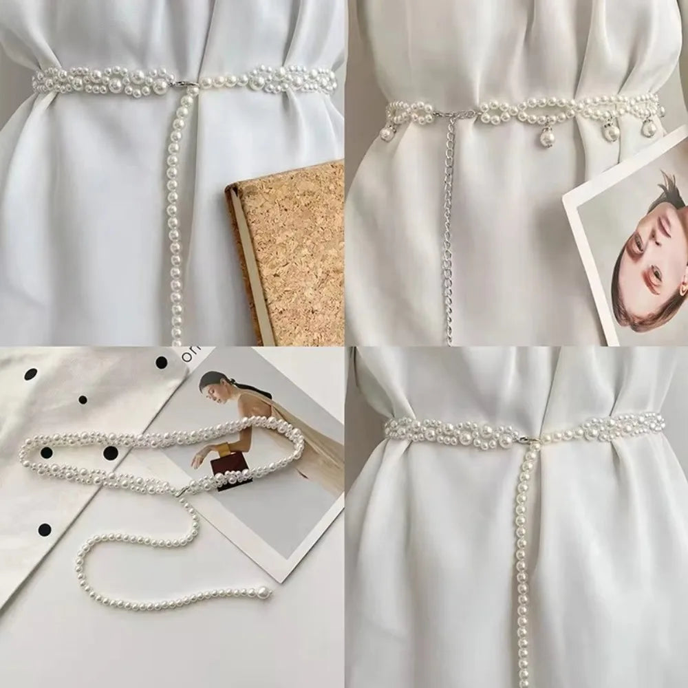 100cm Pearl Waist Chain Belt – Elegant Women's Body Jewelry Pearl Waist Chain Axl
