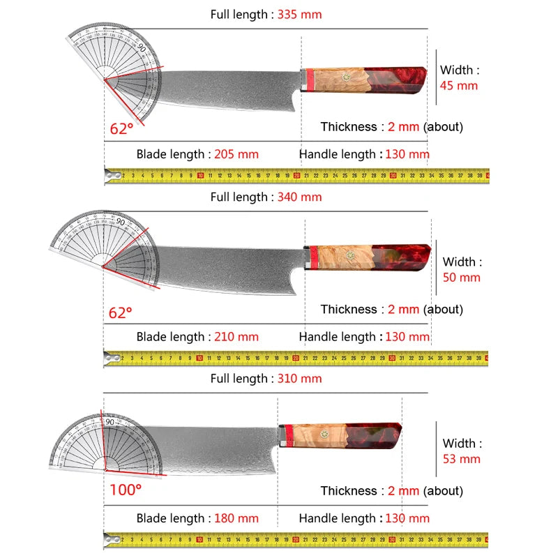 VG10 Damascus Steel Gyuto Chef Knife – Japanese Kitchen Knife Damascus Chef Knife Axl