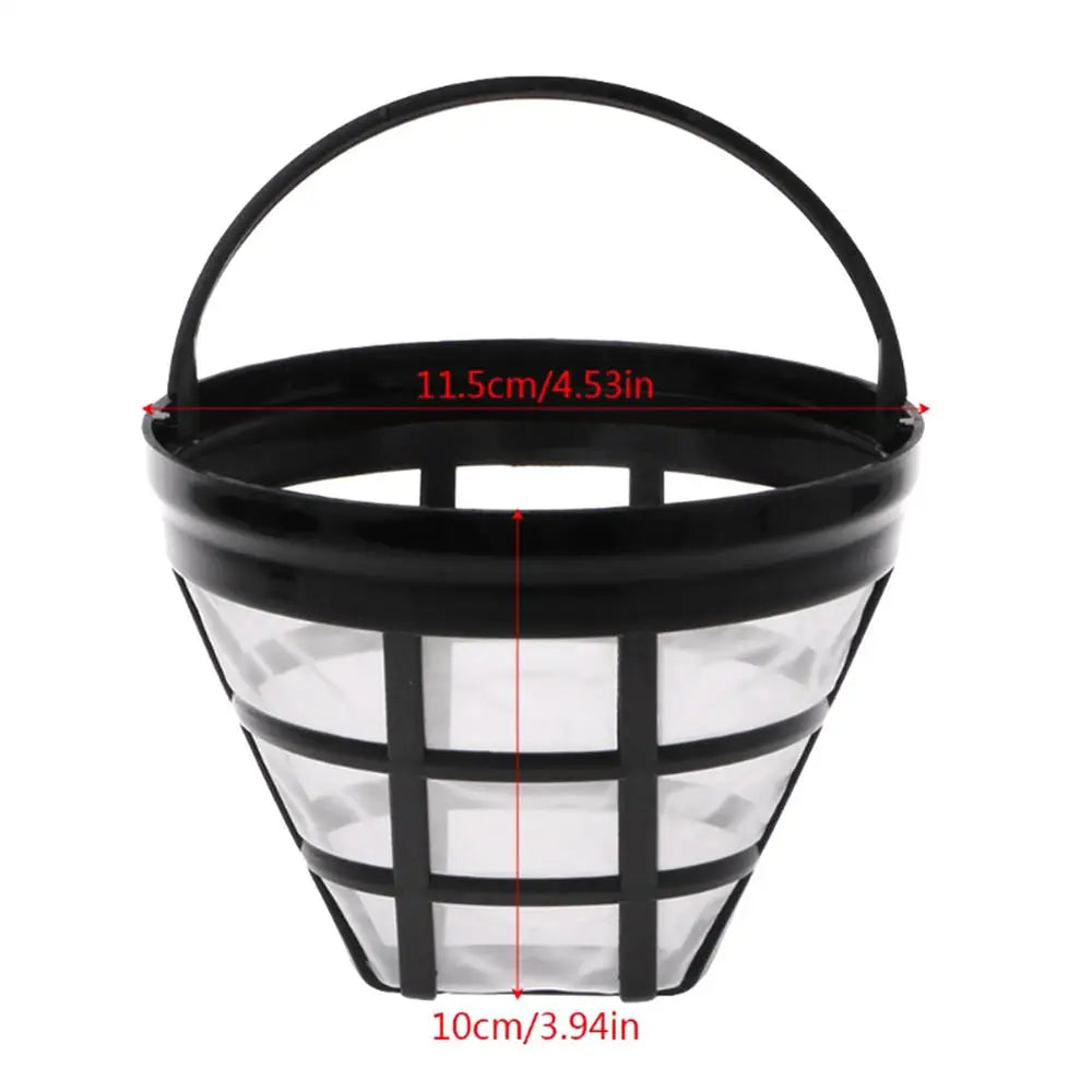 Reusable Cone Coffee Filter Basket – Stainless Steel & Mesh Coffee Filter Basket Axl Black