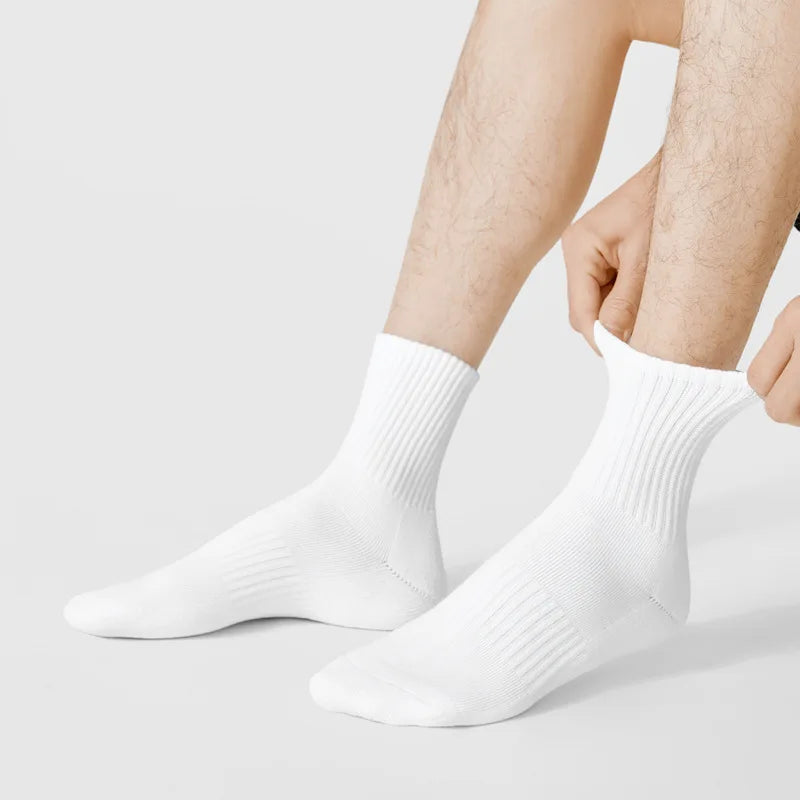 Neutral Solid Color Breathable Sports Socks – All-Season Pairs Sports Crew Socks Axl