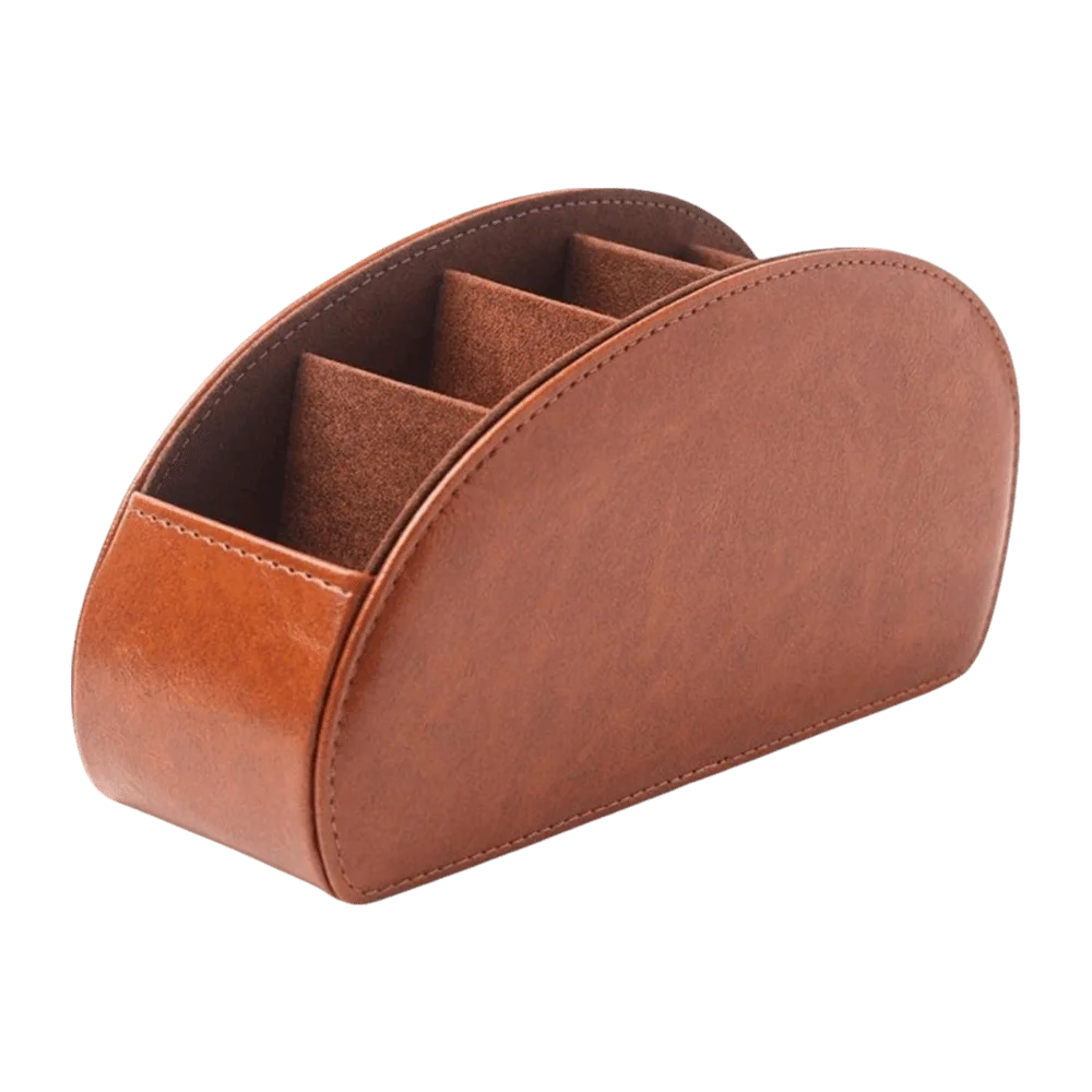 PU Leather Remote Control Holder & Desk Organizer Box Desk Organizer Box Axl Style-B