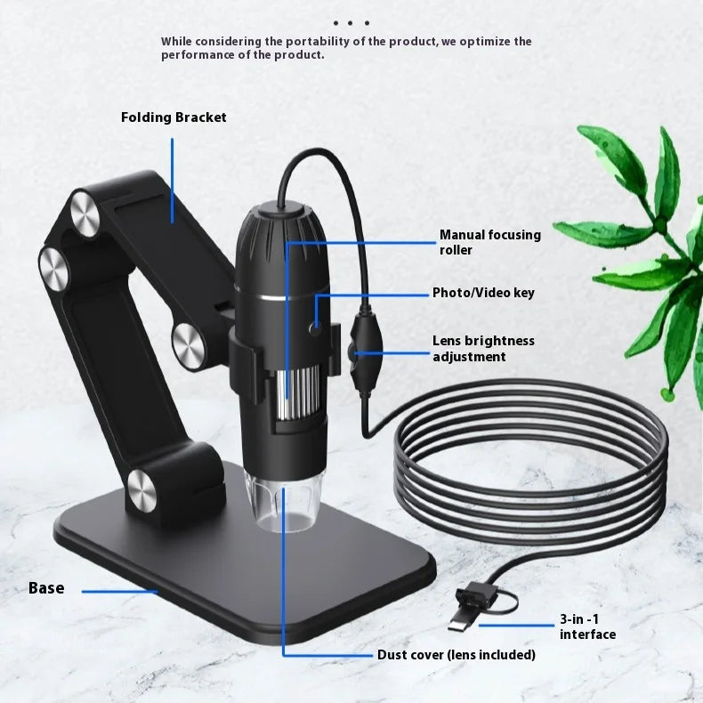 3-in-1 USB Digital Microscope 1600X – Android, PC & Mac USB Digital Microscope Axl