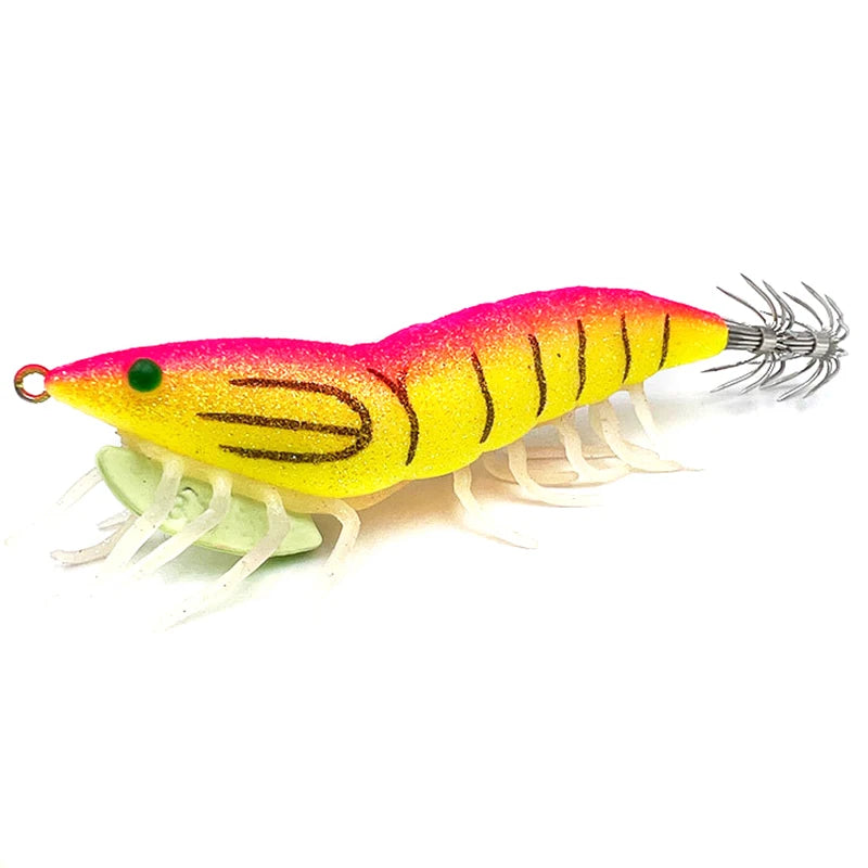 Luminous Wooden Shrimp Squid Lure – Soft Foot Fishing Bait Fishing Lure Axl 3 A