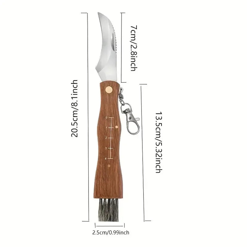 Mini Mushroom Knife – Stainless Steel Pocket Knife Wood Handle Pocket Knife Axl 1pcs A