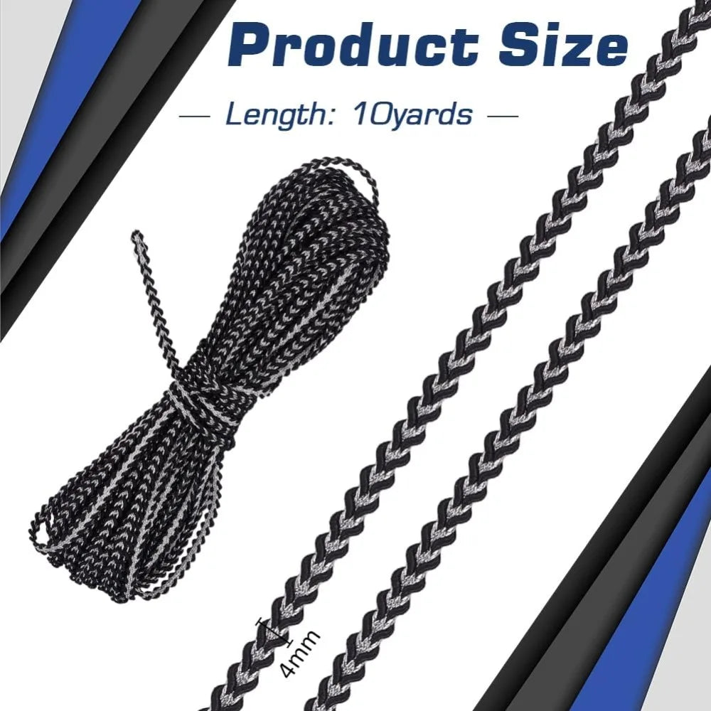 Black Silver Gimp Braid Lace Trim 4mm – 10 Yards Polyester Decorative Lace Trim Axl