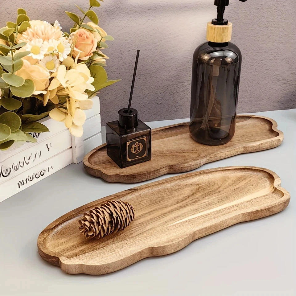 Wooden Serving Tray – Tea, Coffee, Snack & Dessert Platter Wooden Serving Tray Axl