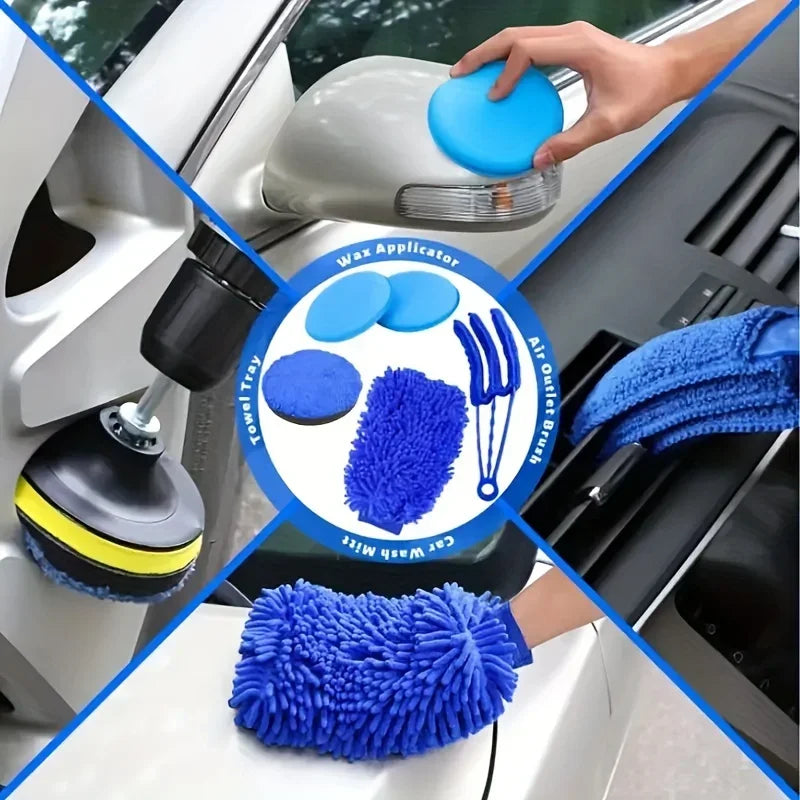 Car Interior Cleaning Brush Set – Drill, Vent & Wheel Hub Kit Car Detailing Brush Set Axl