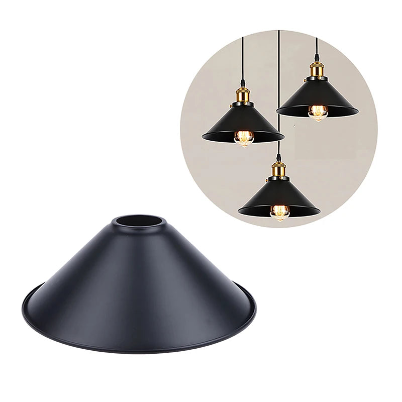 Black Iron Lampshade – Retro Industrial E27 Chandelier Shade Iron Lamp Shade Axl