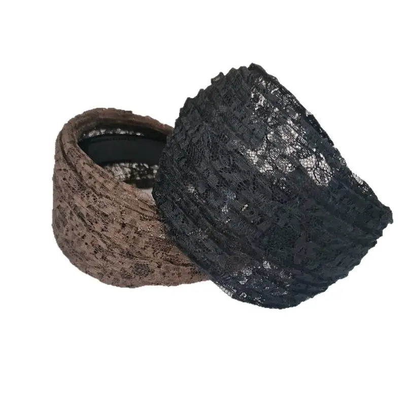 Flower Lace Mesh Wide Headband for Women – Korean Style Wide Lace Headband Axl
