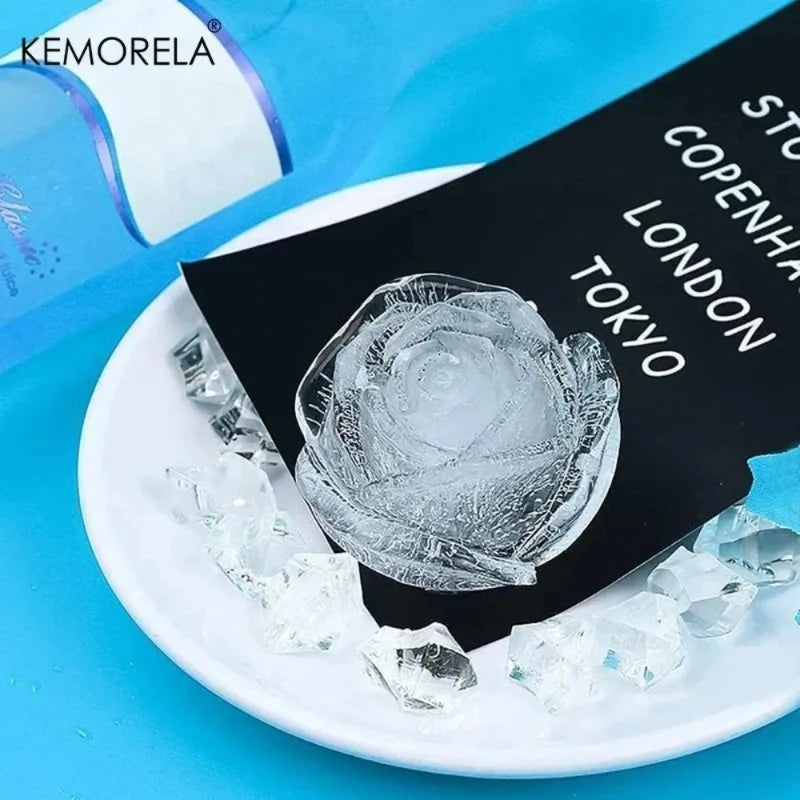 3D Rose Silicone Ice Cube Mold – 9-Grid Flower Tray | KEMORELA Silicone Ice Mold Axl