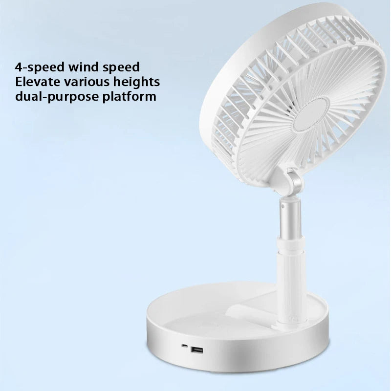 Folding Portable Platform Fan – 4-Speed Adjustable Height Portable Table Fan Axl