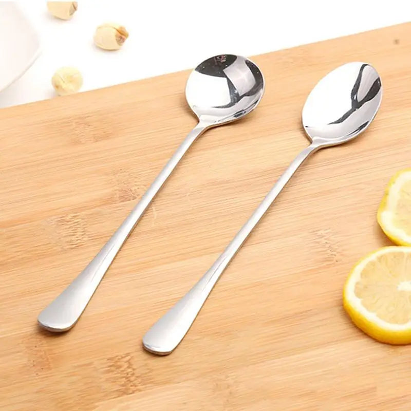 Long Handle Stainless Steel Spoon – Coffee, Dessert & Dining Kitchen Spoon Axl