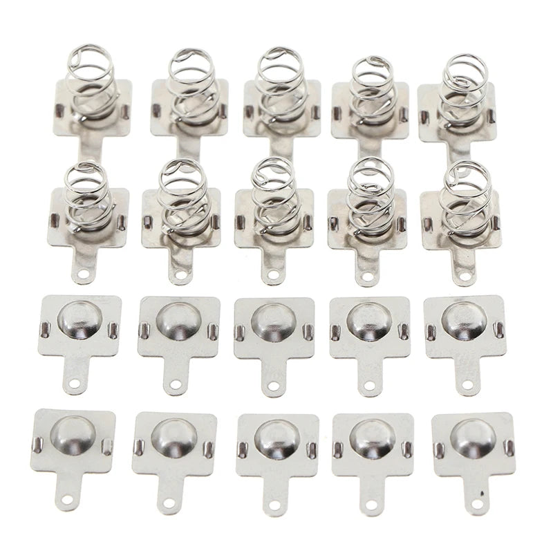 10 Pairs AA AAA Battery Spring Contact Replacement Plates – Metal Battery Contact Plates Axl