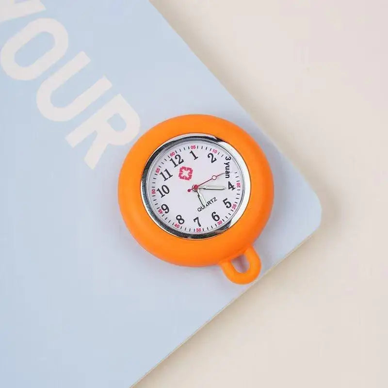 Silicone Nurse Fob Watch – Colourful Lapel Clip Pocket Watch Nurse Fob Watch Axl one size Orange