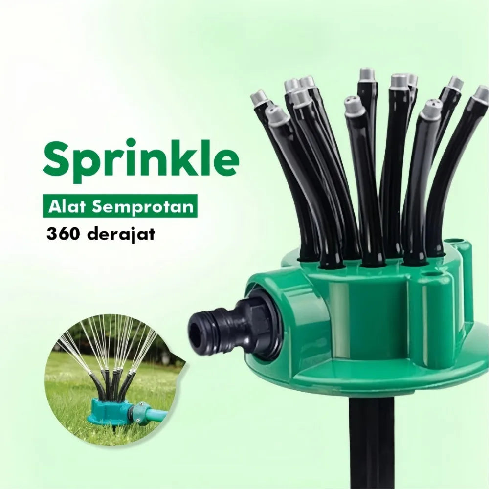 360° Multi-Head Garden Sprinkler – 12-Nozzle Lawn Irrigation Garden Sprinkler Axl