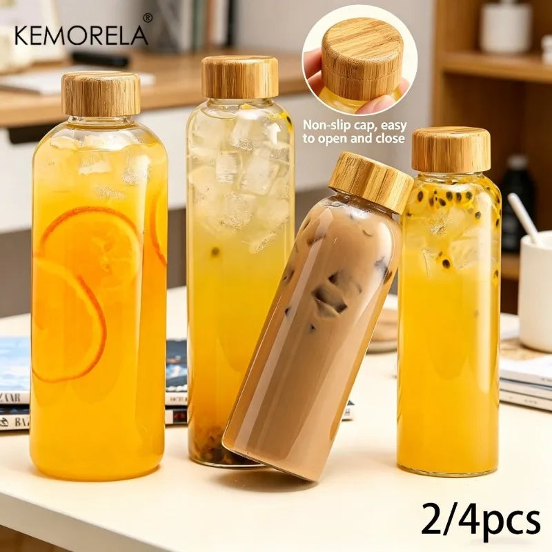 KEMORELA Glass Water Bottle – Leak-Proof, Heat-Resistant 500–1000ml Glass Water Bottle Axl
