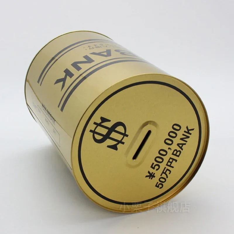 Large Gold Metal Piggy Bank – Coin & Paper Money Saving Jar Metal Piggy Bank Axl