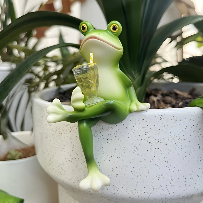 Resin Frog Planter – Handmade Garden & Balcony Decor Decorative Resin Planter Axl Style -C