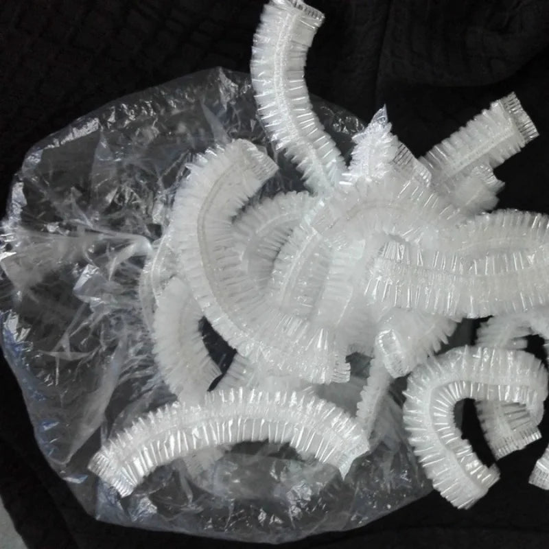 100-Pack Disposable Shower Caps – Waterproof Elastic Bathing Caps Disposable Shower Caps Axl