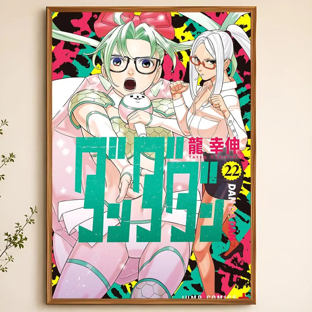 Dandadan Manga Poster – Waterproof Self-Adhesive Wall Art Anime Wall Poster Axl White21 60X90cmNoframe