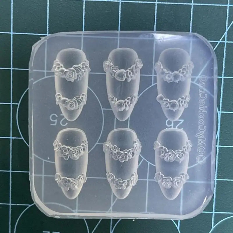 3D Silicone Nail Art Mold – Flower Butterfly Clover Design Nail Art Mold Axl A5
