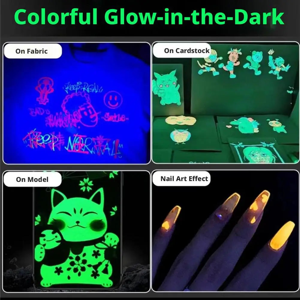 6-Color Glow in the Dark Neon Marker Pens | DIY Art & Crafts Glow Marker Set Axl
